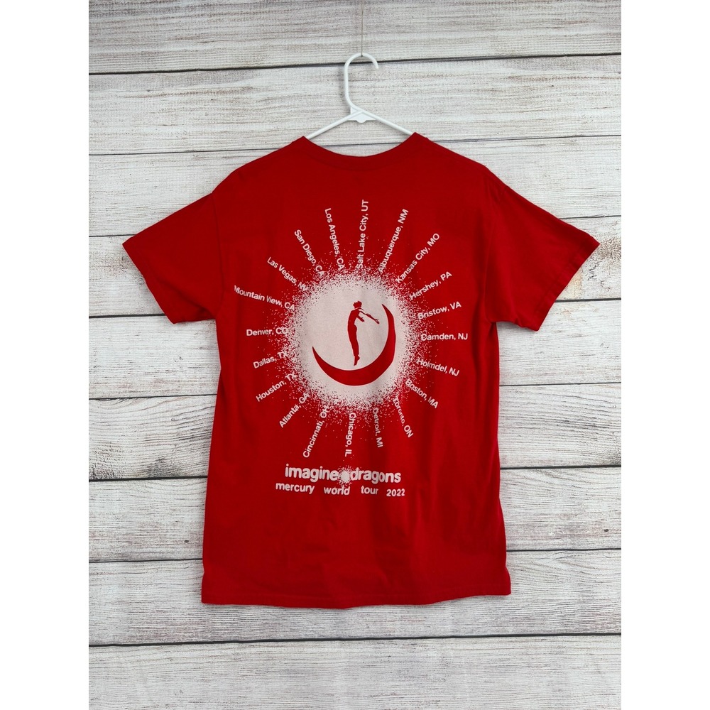 Imagine Dragons T-Shirt Mens Medium Red Mercury World Tour 2022 Graphic Tee